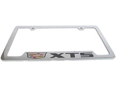 GM 19330365 License Plate Frame by Baron & Baron in Chrome with Multicolored Cadillac Logo and Black XTS Script