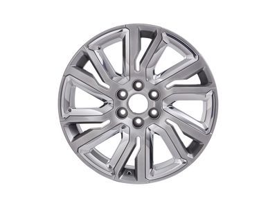 GM 84040800 22X9-Inch Aluminum 6-Split-Spoke Wheel Rim In Midnight Silver With Chrome Inserts