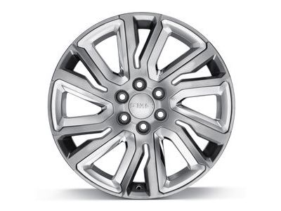 GM 84040800 22X9-Inch Aluminum 6-Split-Spoke Wheel Rim In Midnight Silver With Chrome Inserts