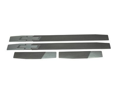 GM 23232341 Front and Rear Door Sill Plates in Stainless Steel with Bowtie Logo
