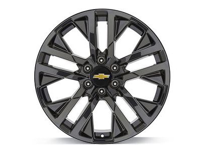 GM 84253948 22X9-Inch Aluminum 5-Split-Spoke Wheel Rim In High Gloss Black