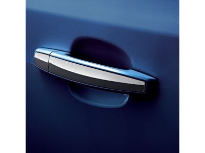 GM 95107223 Front and Rear Door Handles in Blue Ray Metallic with Chrome Strip