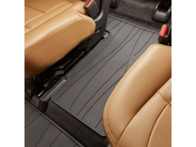 GM 84205918 Third-Row One-Piece Premium All-Weather Floor Mat in Ebony for Models with Second-Row Captain's Chairs