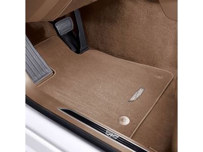 GM 84139704 First-and Second-Row Premium Carpeted Floor Mats in Maple Sugar with Cadillac Logo
