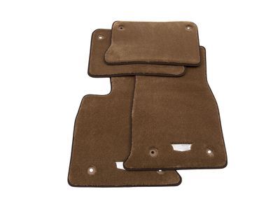 GM 84139704 First-and Second-Row Premium Carpeted Floor Mats in Maple Sugar with Cadillac Logo