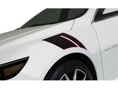 GM 23401148 Fender Hash Decal in Mosaic Black Metallic with Red Hot Outline
