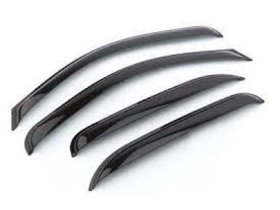 GM 19172621 Front and Rear Tape-On Side Door Window Weather Deflector Set in Smoke Black with Silver GM Logo