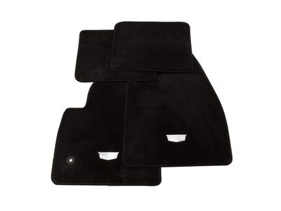 GM 84130094 First-and Second-Row Premium Carpeted Floor Mats in Jet Black with Cadillac Logo