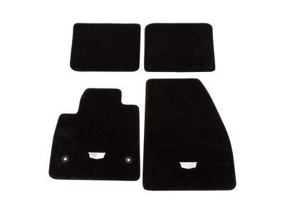GM 84130094 First-and Second-Row Premium Carpeted Floor Mats in Jet Black with Cadillac Logo
