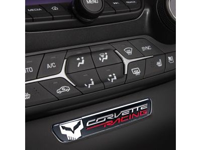 GM 23138328 Instrument Panel Emblem in Black with Jake Logo and Corvette Racing Script