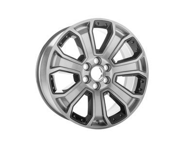GM 19301164 22X9-Inch Aluminum 7-Spoke Wheel Rim In Midnight Silver With Black Inserts