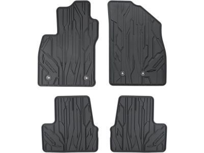 GM 23201124 First-and Second-Row Premium All-Weather Floor Mats in Jet Black with Volt Script