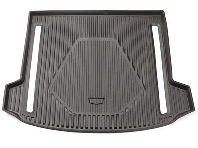 GM 84115991 Premium Cargo Area Tray in Jet Black with Cadillac Logo (for vehicles with Cargo Rails)