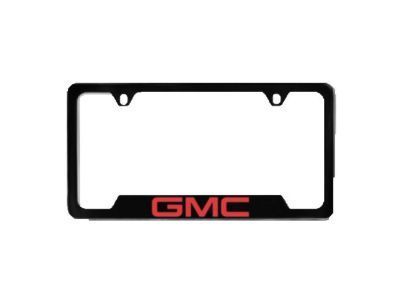 GM 19330377 License Plate Frame by Baron & Baron in Black with Red GMC Logo