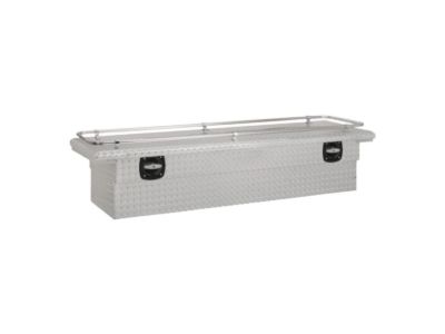 GM 19370594 Cross Bed Secure Lock Crossover Aluminum Tool Box with Twist Handles and Rails in Bright Chrome by UWS
