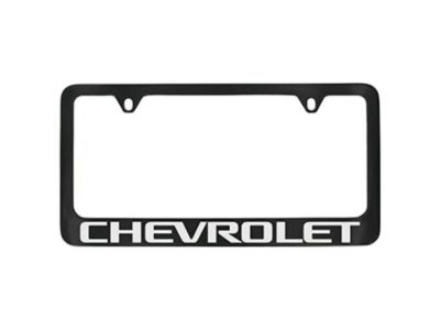 GM 19368103 License Plate Frame by Baron & Baron in Black with Chrome Chevrolet Script
