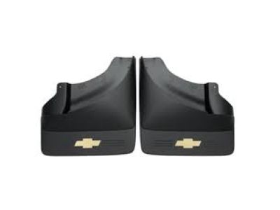 GM 19212555 Rear Molded Splash Guards in Black with Gold Bowtie Logo