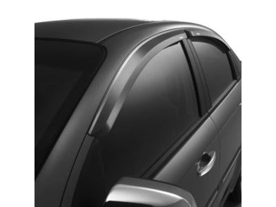 GM 93743237 Front and Rear Tape-On Side Door Window Weather Deflector Set in Smoke Black
