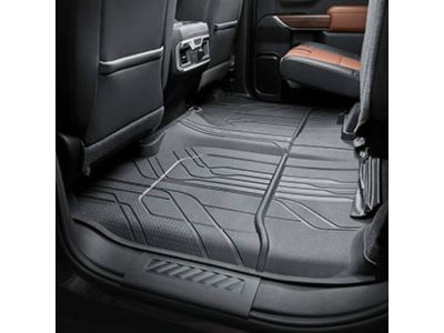 GM 84375013 Double Cab Second-Row Interlocking Premium All-Weather Floor Liner in Jet Black