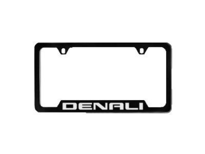 GM 19330376 License Plate Frame by Baron & Baron in Black with Chrome Denali Script