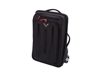 GM 22970468 Roller Suitcase in Jet Black with Crossed Flags Logo