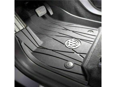 GM 84359483 First-Row Premium All-Weather Floor Liners in Ebony with Buick Logo