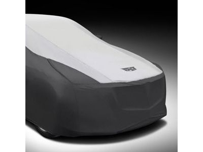 GM 23479303 Premium All-Weather Car Cover in Black and Gray with Cadillac Logo