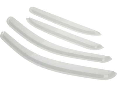 GM 12499492 Front and Rear Tape-On Side Door Window Weather Deflector Set in White