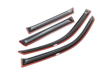 GM 12497761 Front and Rear Tape-On Side Door Window Weather Deflector Set in Smoke Black