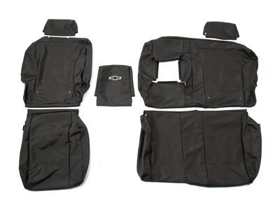 GM 23443852 Crew Cab Rear Seat Cover Set in Black (with Armrest)