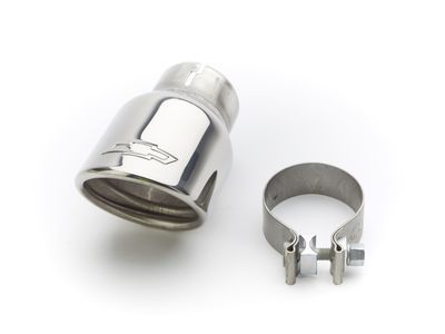 GM 23238759 3.6L Polished Stainless Steel Dual-Wall Angle-Cut Exhaust Tip with Bowtie Logo