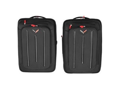 GM 22970472 Five-Piece Luggage Set in Jet Black with Crossed Flags Logo