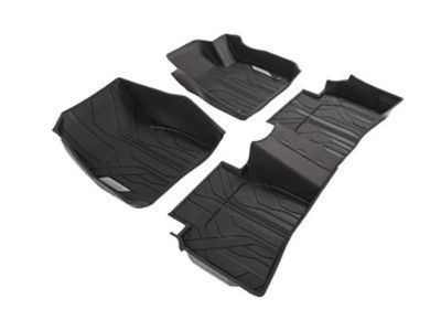 GM 84284419 First-and Second-Row Premium All-Weather Floor Liners in Dark Atmosphere with Chevrolet Script