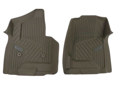 GM 84185472 First-Row Premium All-Weather Floor Liners in Dune with Bowtie Logo (for Models with Center Console)
