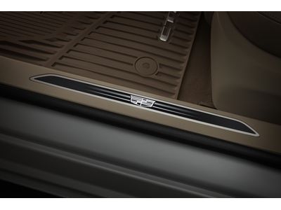 GM 84205460 Illuminated Front Sill Plates in Light Neutral with Cadillac Logo