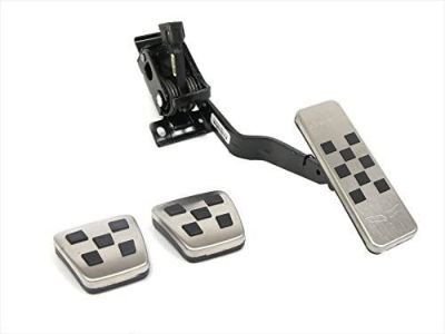GM 19155308 Pedal Cover Package in Stainless Steel and Black with Crossed Flags Logo and Corvette Script for Manual Transmission