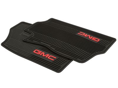 GM 12499644 Front All-Weather Floor Mats in Ebony with Red GMC Logo