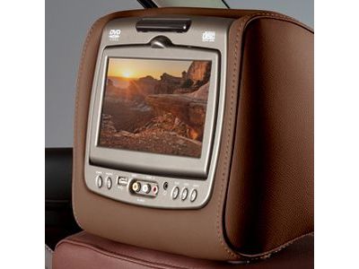 GM 84263948 Rear-Seat Infotainment System with DVD Player in Kona Brown Leather with Jet Black Stitching