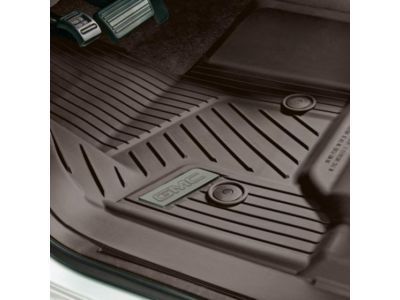 GM 84185475 First-Row Premium All-Weather Floor Liners in Cocoa with GMC Logo (for Models with Center Console)