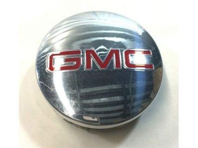 GM 19301599 Center Cap in Bright Aluminum with Red GMC Logo