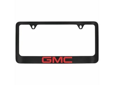 GM 19368097 License Plate Frame by Baron & Baron in Black with Red GMC Logo