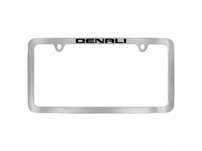 GM 19368093 License Plate Frame by Baron & Baron in Chrome with Black Denali Script