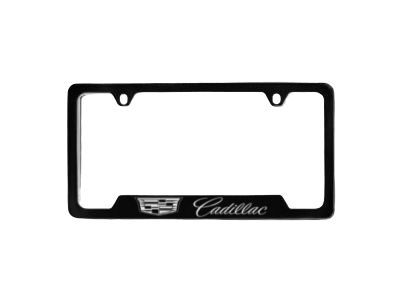 GM 19330368 License Plate Frame by Baron & Baron in Black with Chrome Cadillac Logo