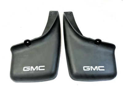 GM 12498343 Splash Guards - Molded, Rear Set, Note:Black, with GMC Logo;