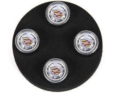 GM 22914359 Tire Valve Stem Caps in Silver with Crest and Wreath Logo