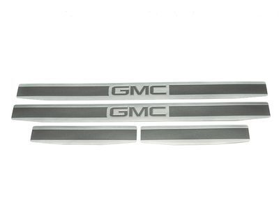 GM 23232339 Front and Rear Door Sill Plates in Stainless Steel with GMC Logo