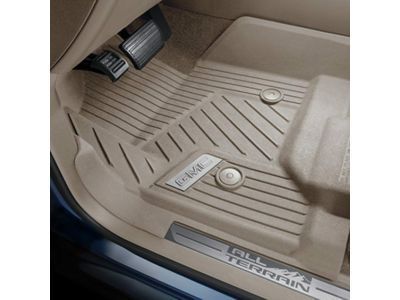 GM 84185476 First-Row Premium All-Weather Floor Liners in Dune with GMC Logo (for Models with Center Console)