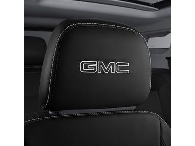 GM 84466956 Vinyl Headrest in Jet Black with Embroidered GMC Script