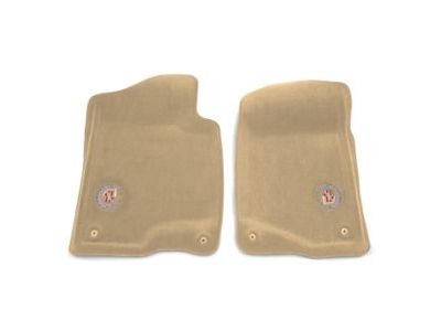 GM 17800409 Front Carpeted Floor Mats in Cashmere with Cadillac Logo