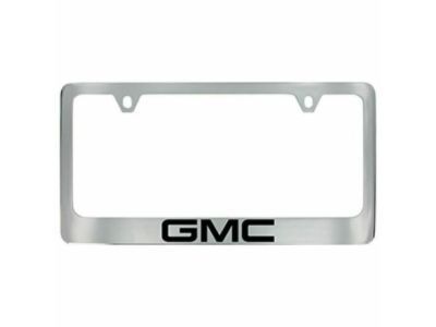 GM 19368090 License Plate Frame by Baron & Baron in Chrome with Black GMC Logo